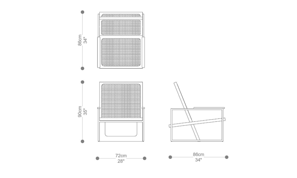 Image of the main dimensions of the product